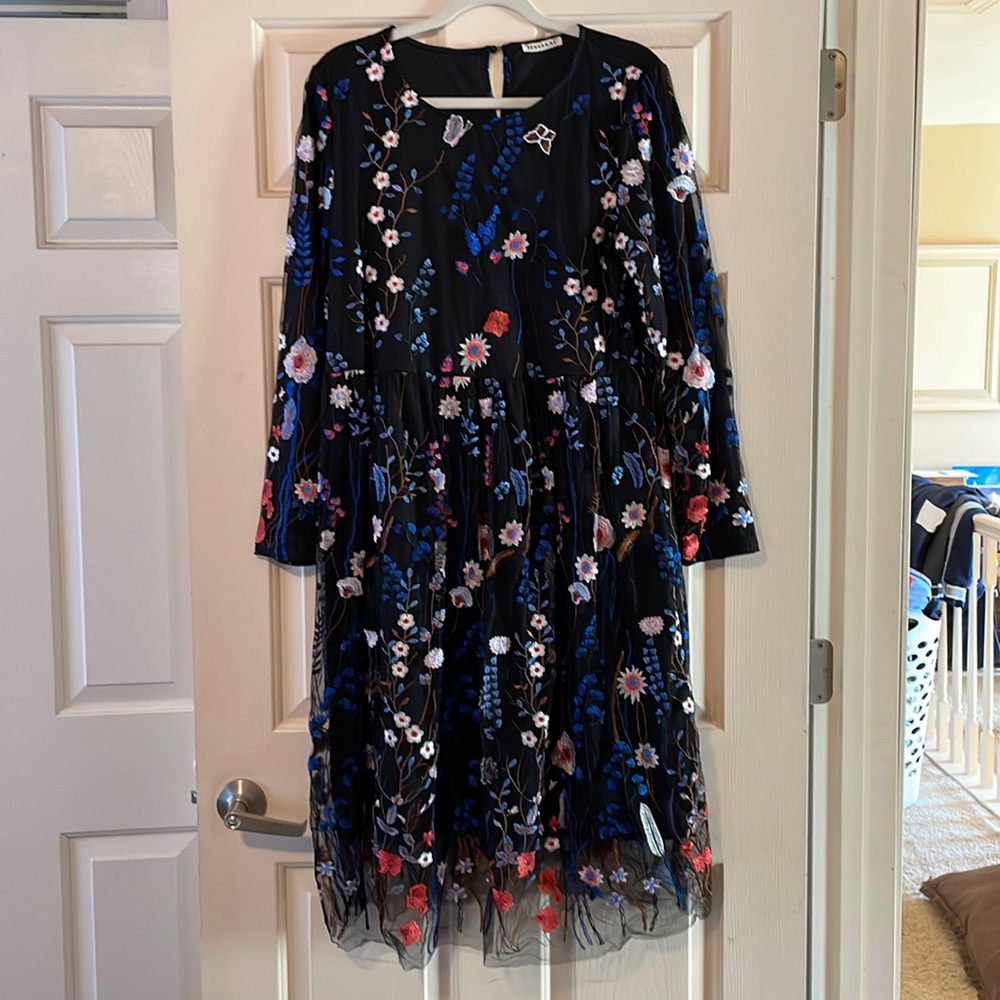 JessaKae embroidered mesh dress